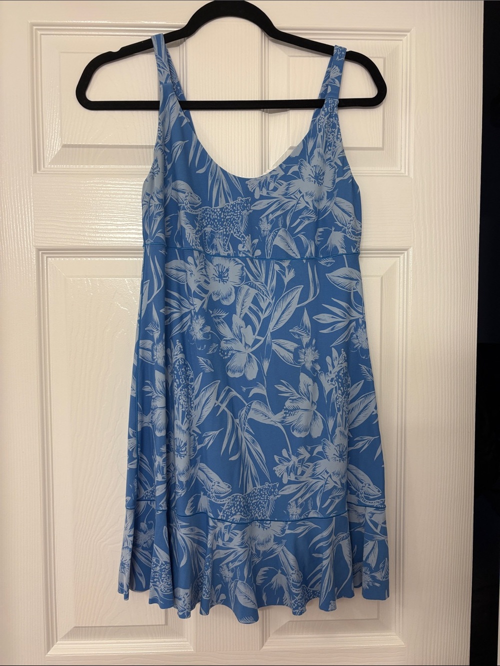 Blue Tropical Print Sundress
